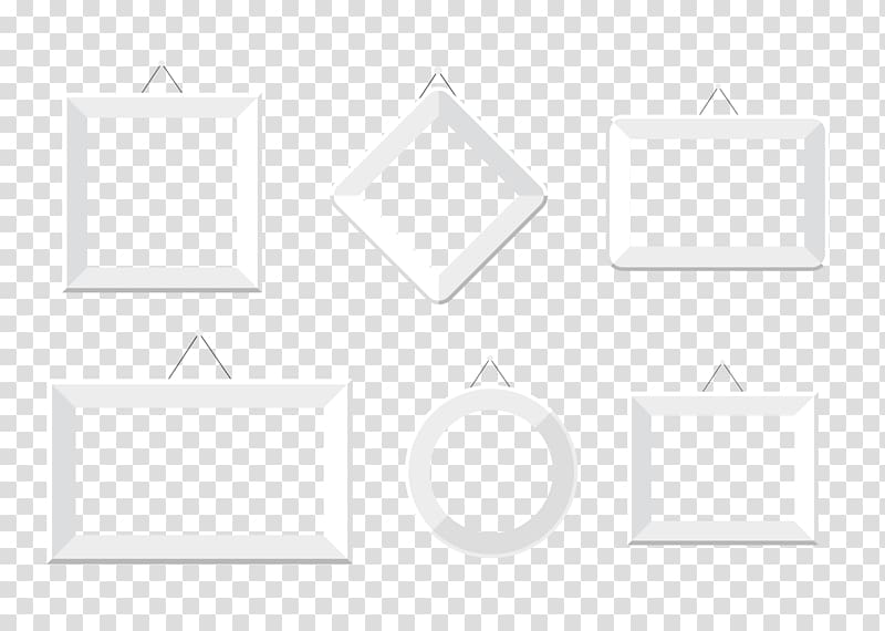 six assorted-shape of frames, Black and white Square Area Pattern, Silver Baby Frame transparent background PNG clipart