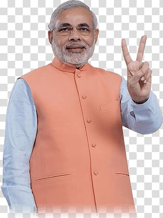 man , Narendra Modi V Sign transparent background PNG clipart