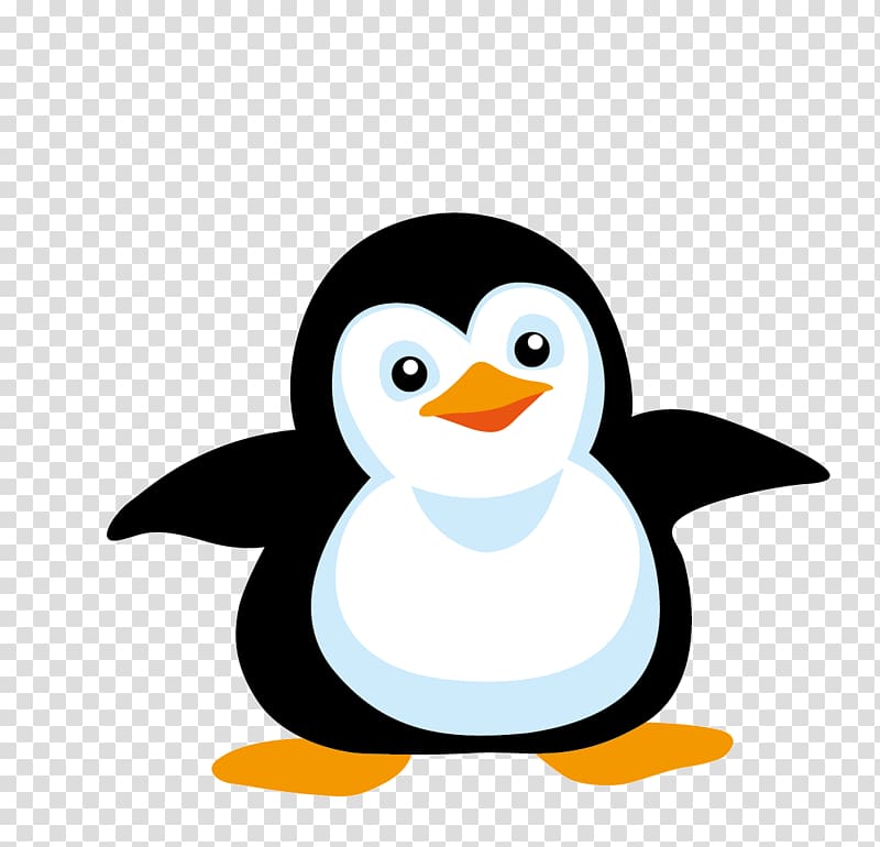 cartoon hand painted cute penguin transparent background PNG clipart