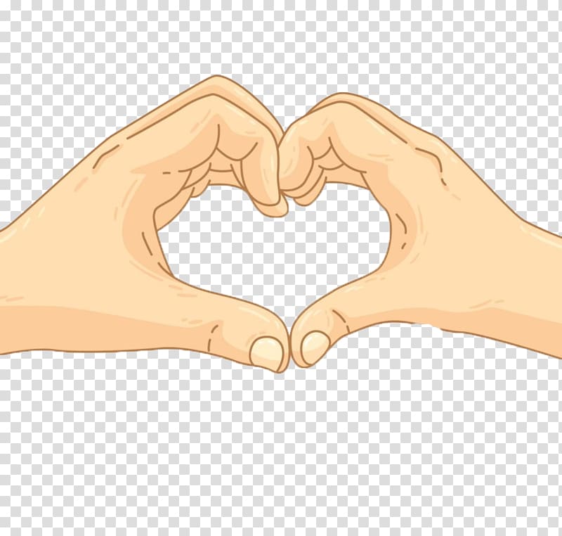 Cartoon Drawing Finger Heart, Cartoon heart transparent background PNG clipart