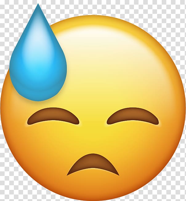 Emoji Smiley Perspiration Emoticon Face, sweat transparent background PNG clipart