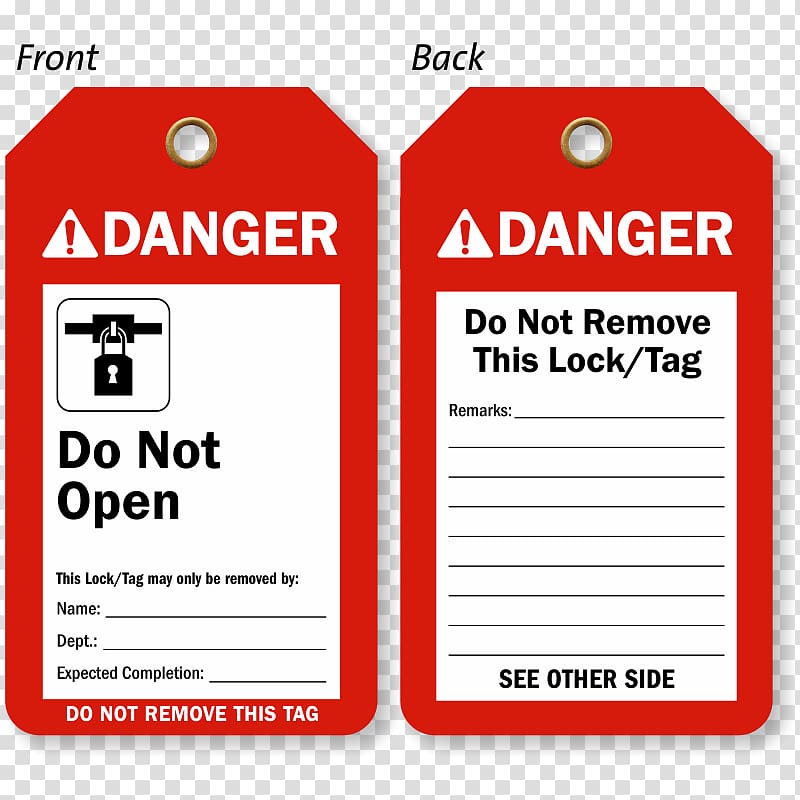 Lockout-tagout Energy conservation Hazard Safety, LOCK OUT transparent background PNG clipart