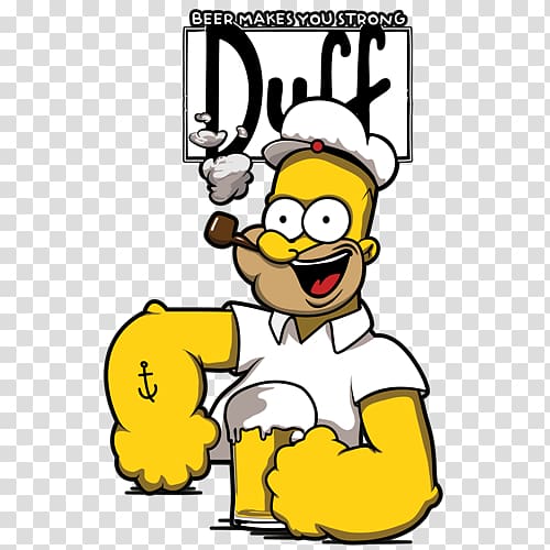 Homer Simpson T-shirt Bart Simpson Duff Beer, T-shirt transparent background PNG clipart