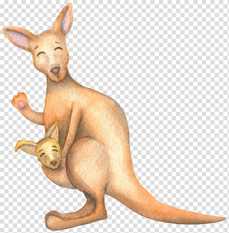 Kangaroo Cartoon Graphic design, Cute Smiling Kangaroo transparent background PNG clipart