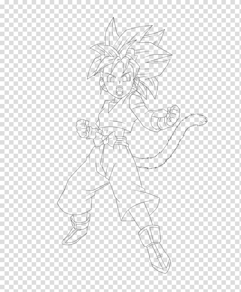 Dragon Ball Heroes Line art Super Saiyan Drawing Sketch, dragonball heroes anime transparent background PNG clipart