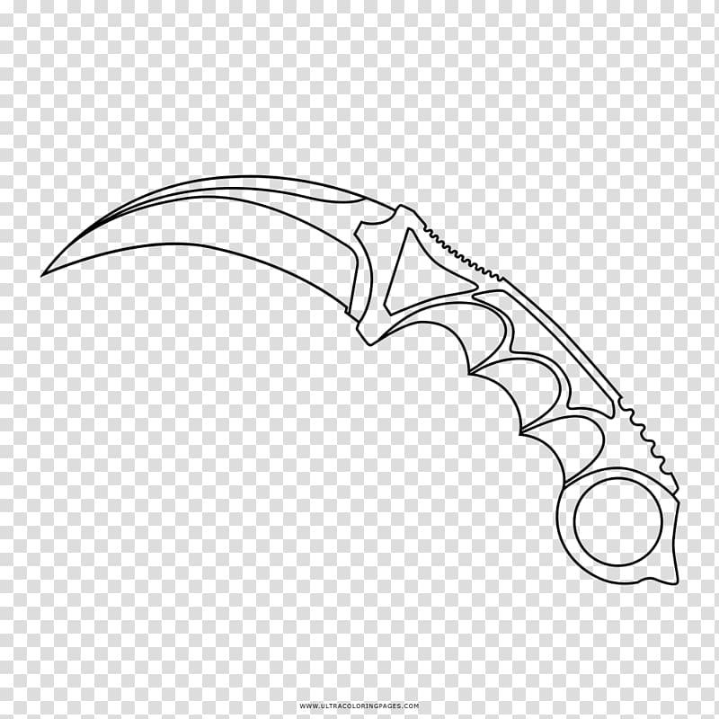 Knife Drawing Karambit Coloring book Weapon, patterns transparent background PNG clipart