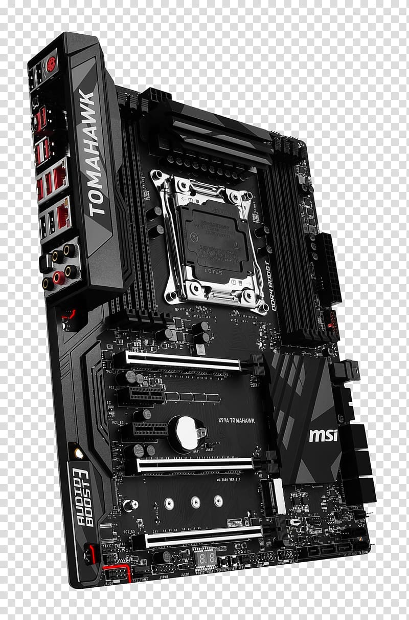 Computer Cases & Housings Motherboard LGA 2011 MSI X99A TOMAHAWK Intel X99, MSI Motherboard transparent background PNG clipart