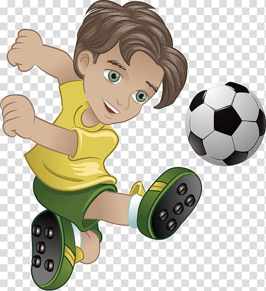 boy playing soccer illustration, 2014 FIFA World Cup Brazil Football Soccer kick, football,Cartoon,Kick boy,European Cup,Football transparent background PNG clipart