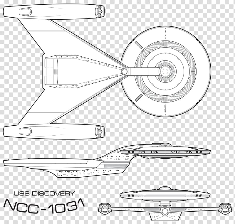 USS Discovery Star Trek Starship Enterprise Sketch, others transparent background PNG clipart
