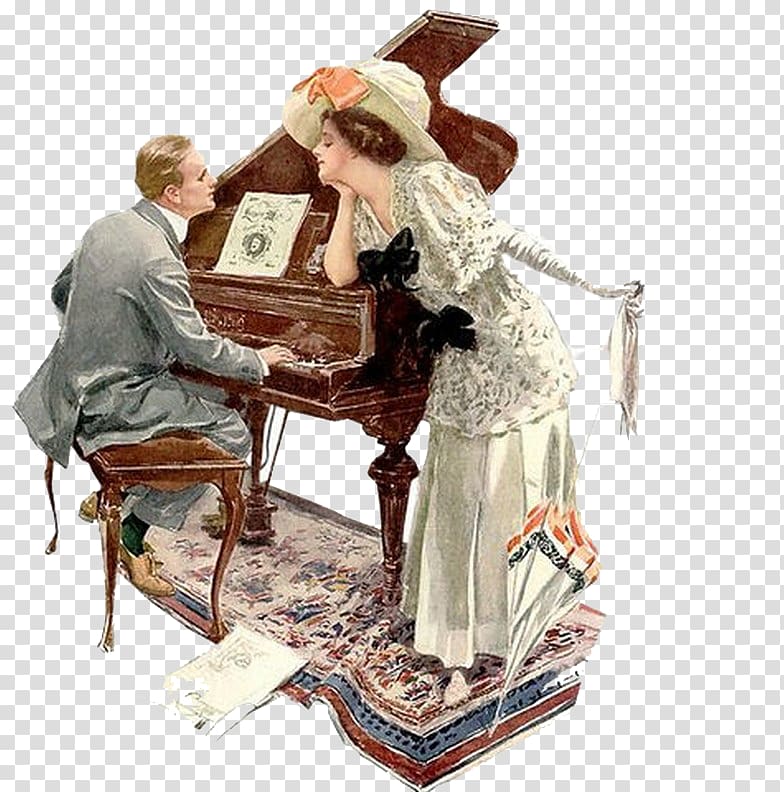 Printmaking AllPosters.com Painting Artist, Couple piano transparent background PNG clipart