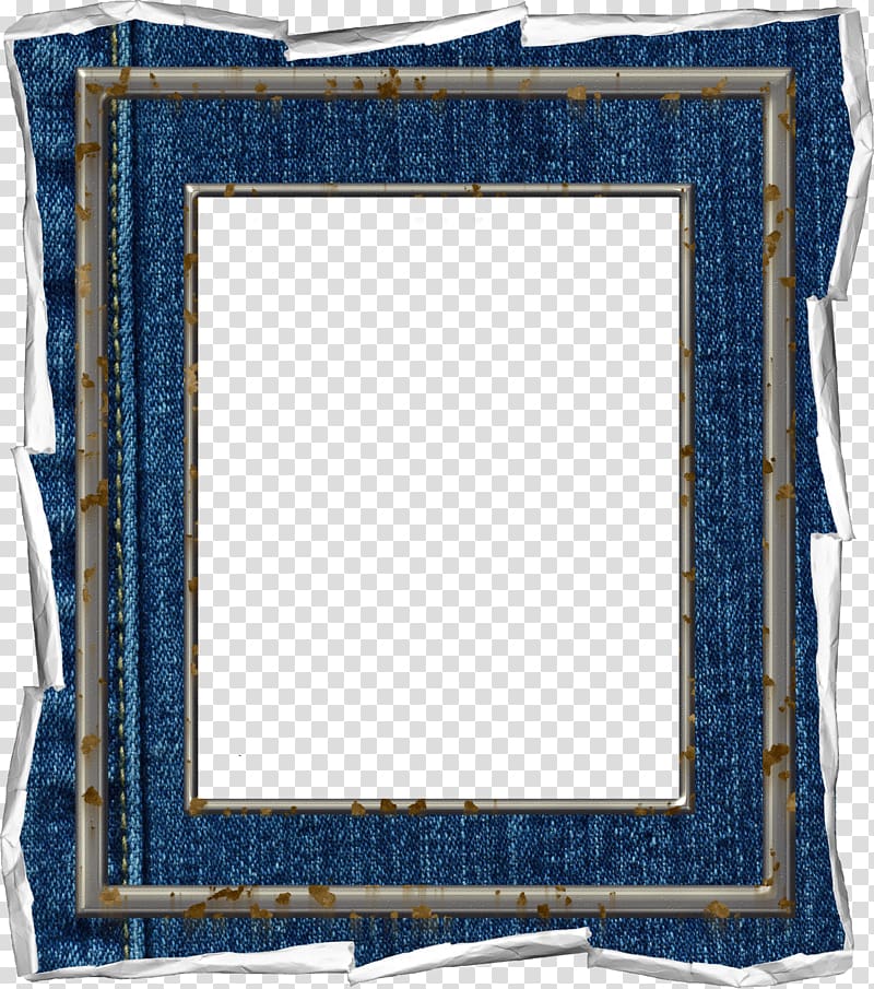Denim Textile Frames Material , brown frame transparent background PNG clipart