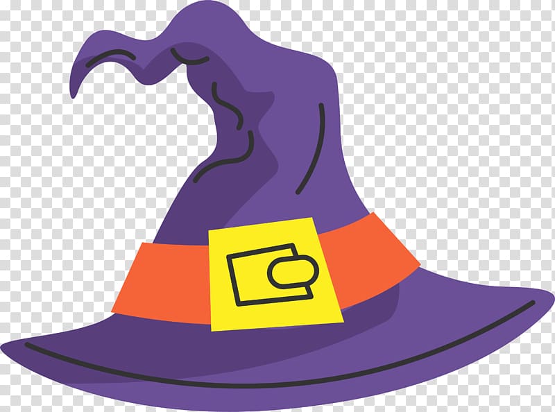 Witch hat Boszorkxe1ny, Purple cartoon Witch Hat transparent background PNG clipart