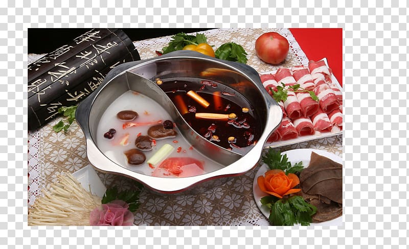 Hot pot Sichuan cuisine Chinese cuisine Eating Food, Duck pot transparent background PNG clipart