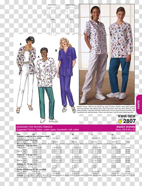Scrubs Simplicity Pattern Sewing Pajamas Pattern, Nurse Uniform transparent background PNG clipart