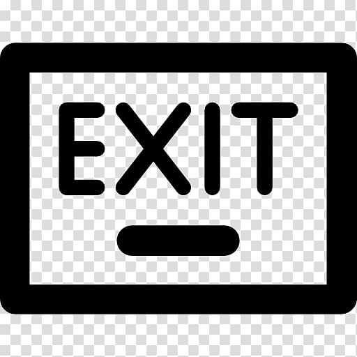 exit sign clip art black and white