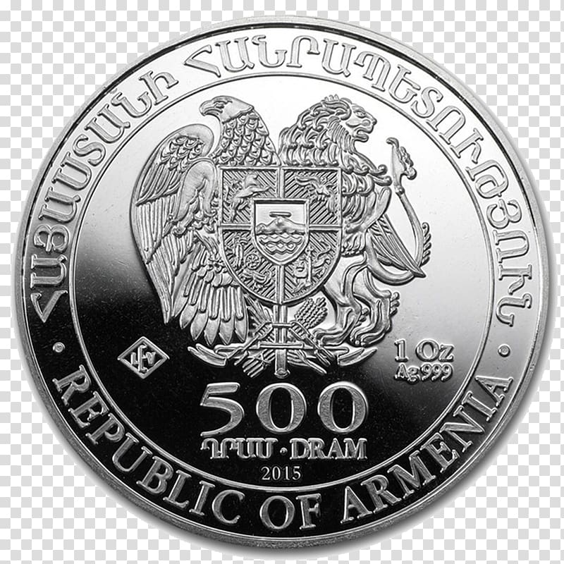 Armenia Noah\'s Ark silver coins Ounce, silver coin transparent background PNG clipart
