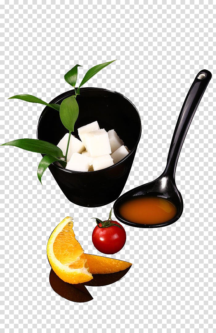 Spoon Icon, Packed in containers of black fragrant orange jelly transparent background PNG clipart