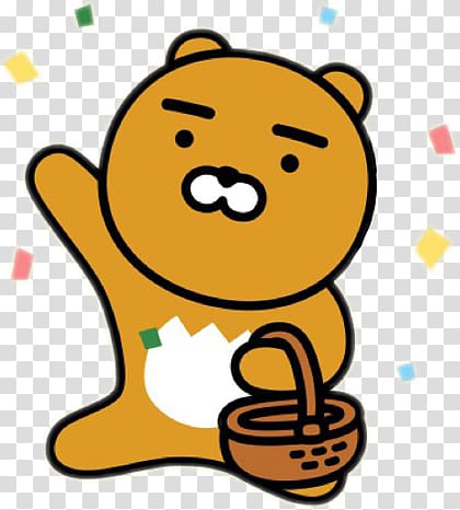 brown bear emoticon illustration, KakaoTalk Kakao Friends Sticker, kakaofriends transparent background PNG clipart