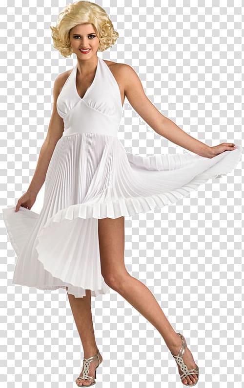 White dress of Marilyn Monroe Costume party, marilyn monroe transparent background PNG clipart