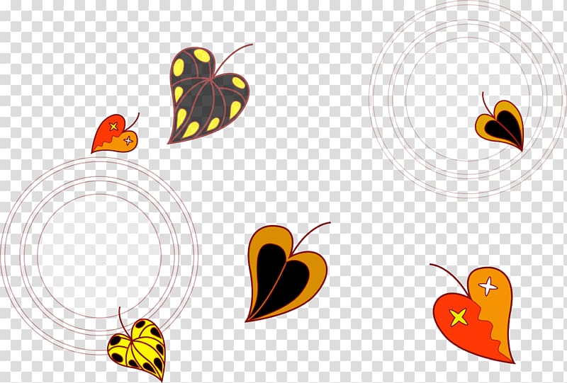 , Colored leaves circle pattern transparent background PNG clipart