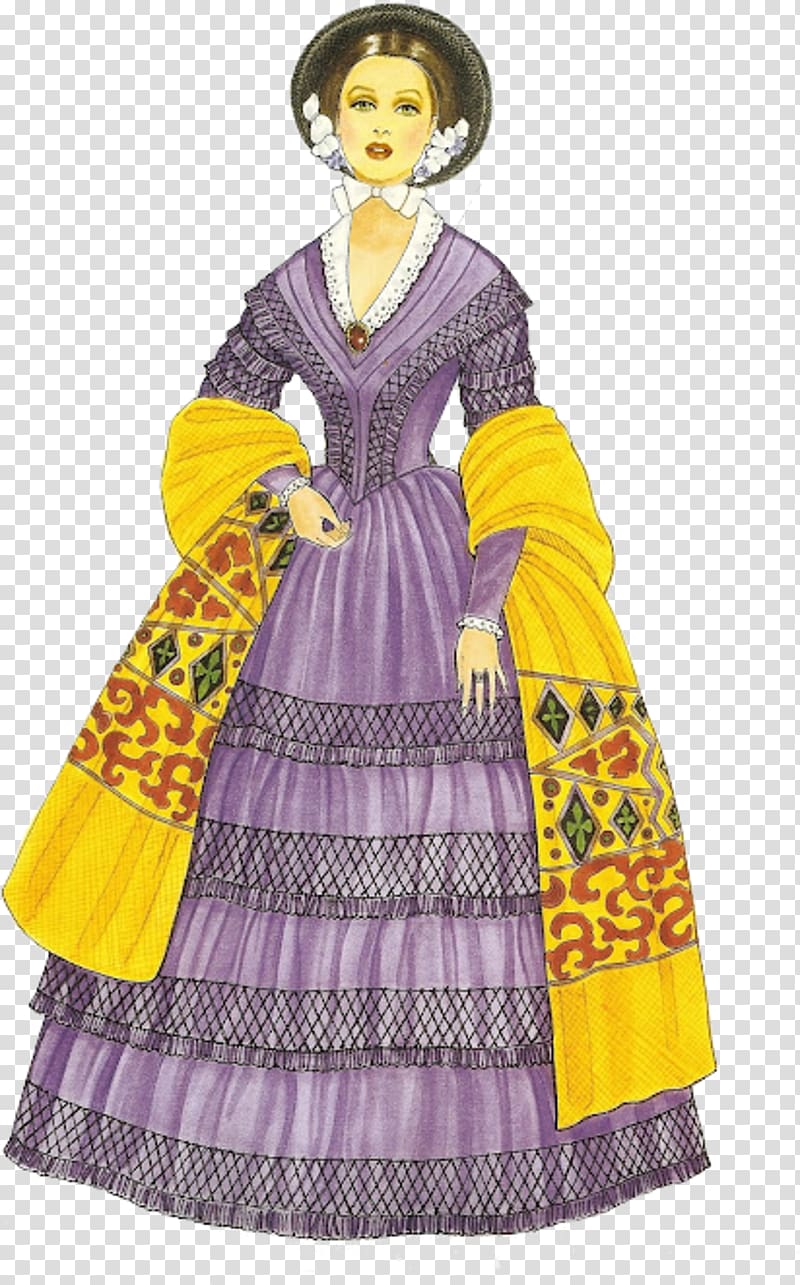 Paper doll Dress Victorian fashion, doll transparent background PNG clipart