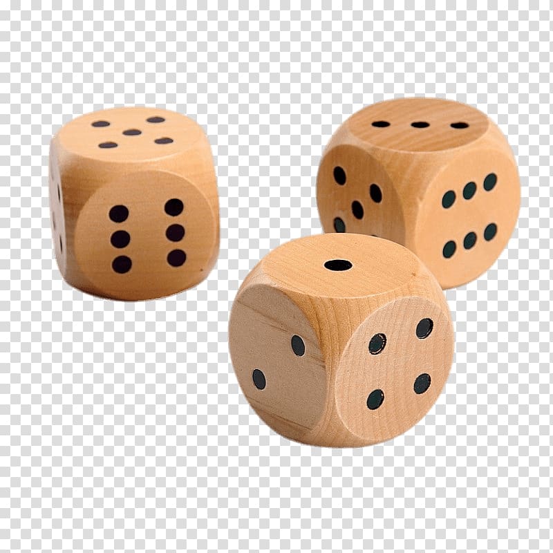 three brown wooden dice , Wooden Dice transparent background PNG clipart