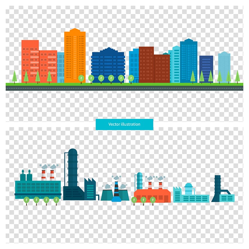orange, green, and blue skyscraper illustration, Building Flat design Apartment Illustration, city illustration transparent background PNG clipart