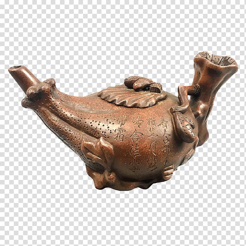 Yixing clay teapot Yixing clay teapot, For the spring bionic purple sand transparent background PNG clipart