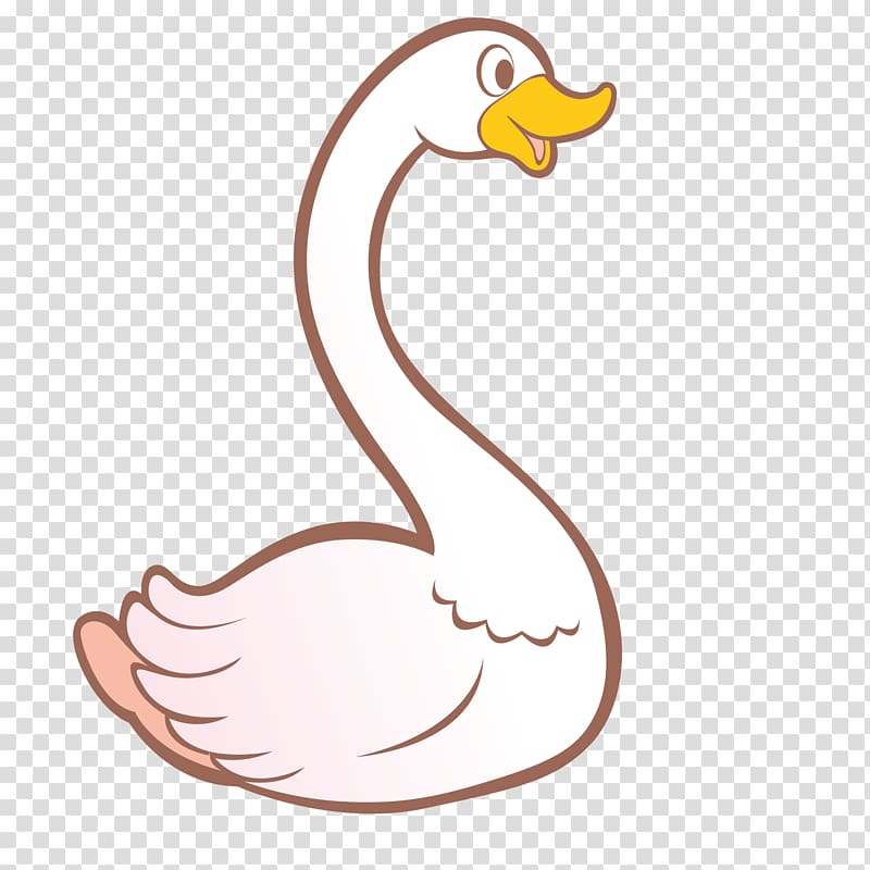 Swan Duck Domestic goose, Cartoon big white goose transparent background PNG clipart
