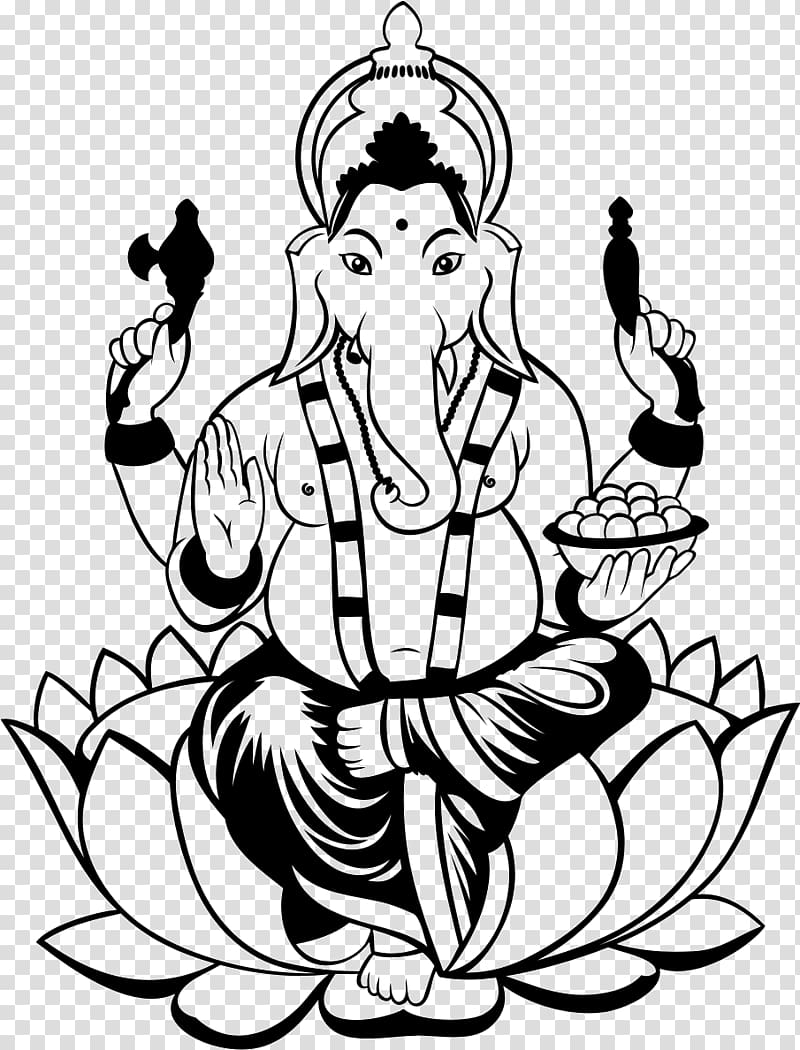 Ganesha Drawing , Lakshmi transparent background PNG clipart | HiClipart