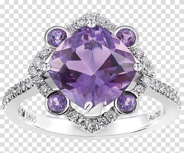 Amethyst Ring Purple Swarovski AG Jewellery, Swarovski jewelry purple diamond ring transparent background PNG clipart