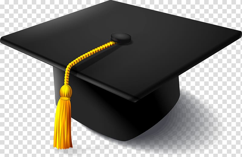 black academic hat, Hat Graduation ceremony Designer, Scholar\'s cap transparent background PNG clipart