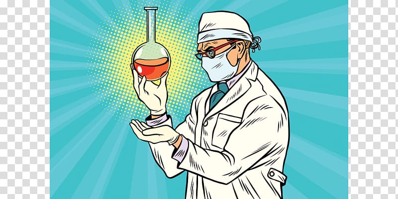 Pop art Comics Drawing, scientist transparent background PNG clipart