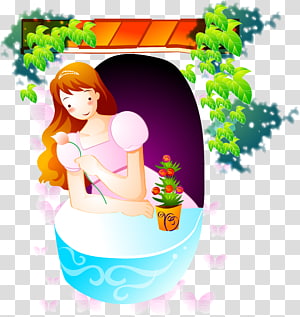 Illustration, Pink girl transparent background PNG clipart thumbnail