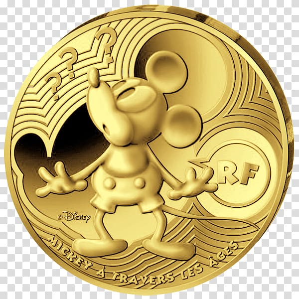 Mickey Mouse Gold Coin Monnaie de Paris, mickey mouse transparent background PNG clipart