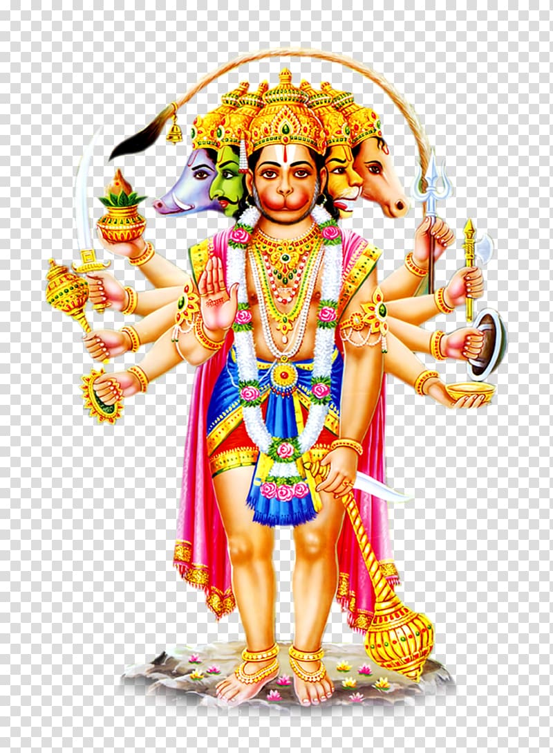 Hindu God illustration, Hanuman Salasar Balaji Panchamukha Rama, Hanuman HD transparent background PNG clipart