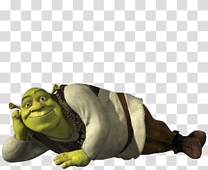 lying Shrek hand on face illustration, Shrek Posing transparent background PNG clipart