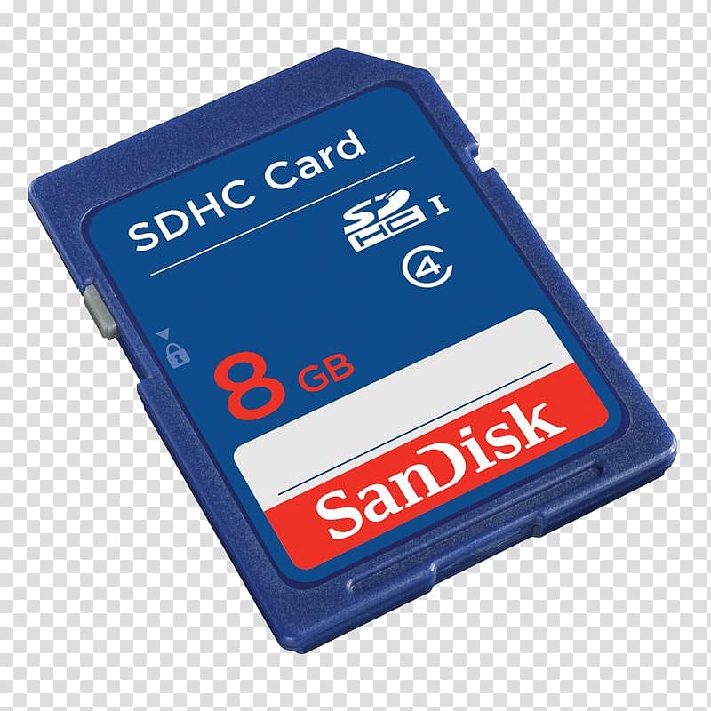 SanDisk Standard SDHC Memory Card Flash Memory Cards Secure Digital, GB transparent background PNG clipart