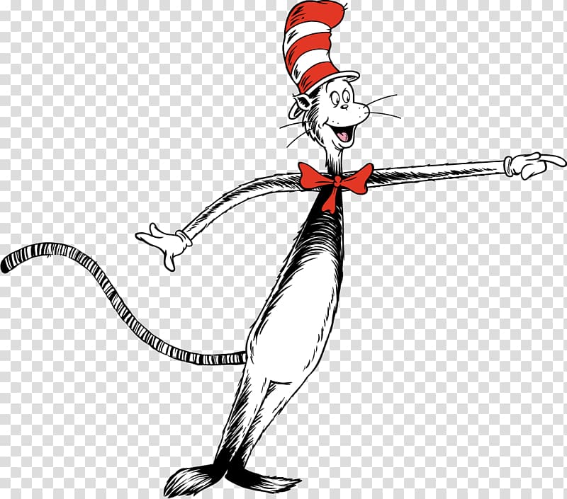 Dr. Seuss Cat in a Hat illustration, The Cat in the Hat , dr seuss transparent background PNG clipart