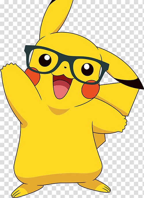 Pikachu wearing eyeglasses , Pikachu Ash Ketchum Pokémon Eevee Glasses, pikachu transparent background PNG clipart