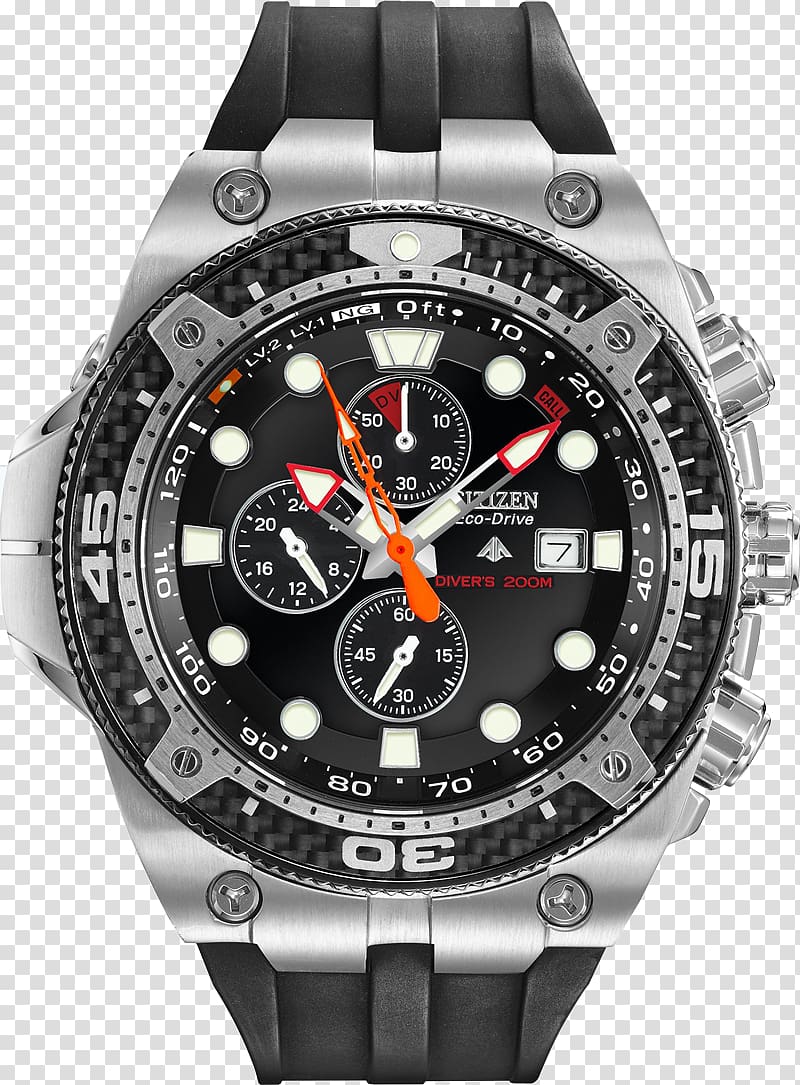 Watch Rolex Submariner Eco-Drive Citizen Holdings CITIZEN Promaster Aqualand Depth Meter, Diving Watch transparent background PNG clipart