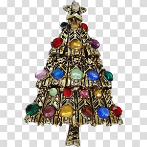 Christmas decoration Christmas tree Christmas ornament Brooch, Watercolor Christmas Treemulticolored transparent background PNG clipart thumbnail
