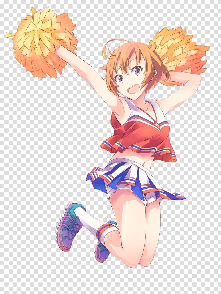 female anime character illustration, Anime Cheerleader Jumping transparent background PNG clipart