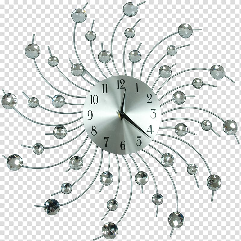 Alarm Clocks Digital clock Room Zegar Ścienny 50CM Z Kryształkami Cristal Prezent, clock transparent background PNG clipart