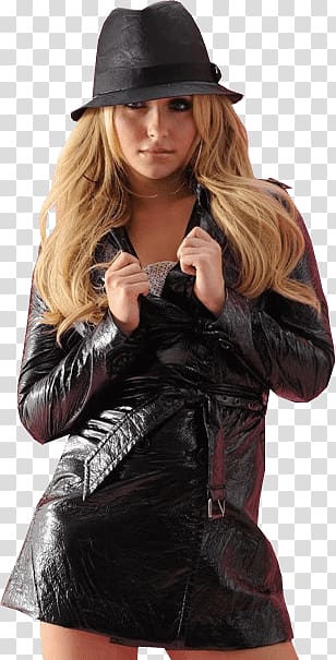 woman wearing hat and coat, Hayden Panettiere Leather Jacket transparent background PNG clipart