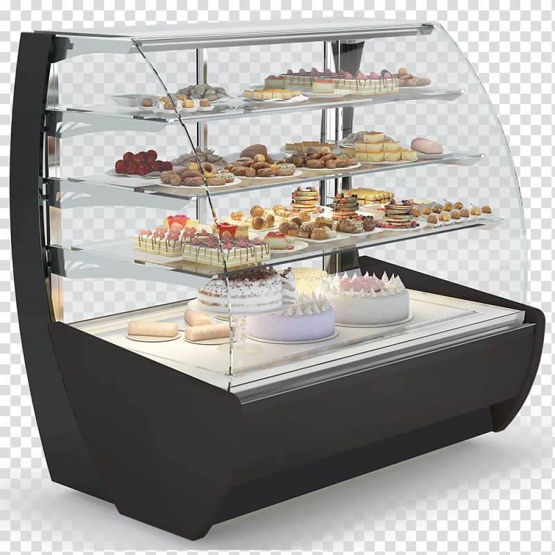 Bakery Display case Cabinetry Pastry Refrigeration, glass transparent background PNG clipart
