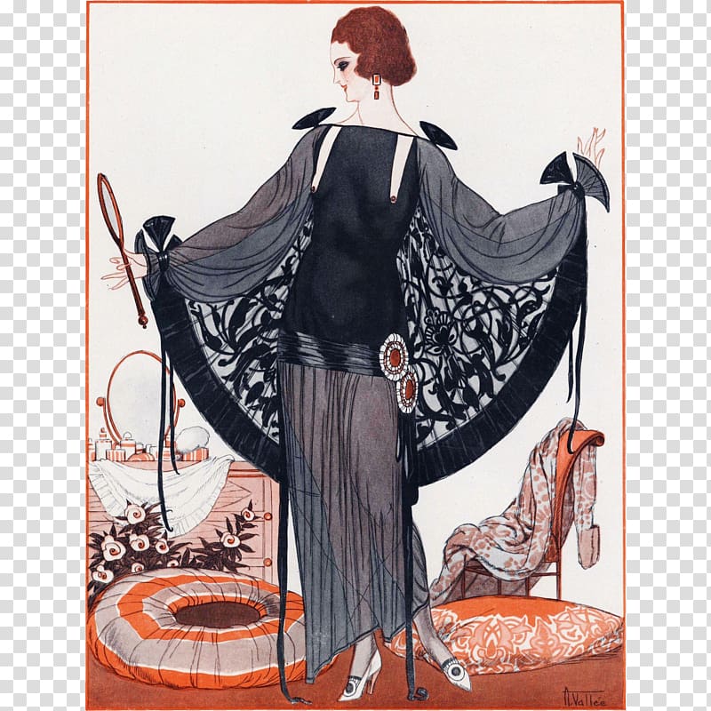 1920s Art Deco Fashion La Vie Parisienne, art deco transparent background PNG clipart