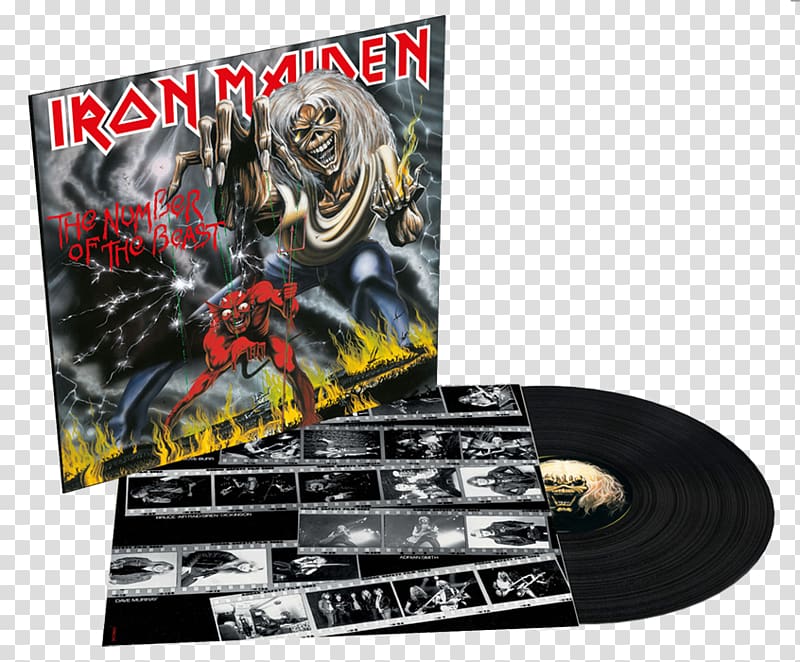 Iron Maiden The Number of the Beast Phonograph record Album LP record, legacy of the beast world tour transparent background PNG clipart