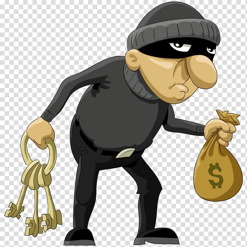 burglar illustration, Robbery Cartoon Theft Illustration, thief transparent background PNG clipart