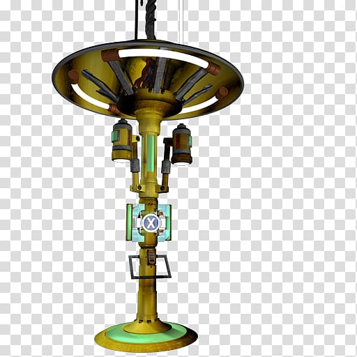 yellow and black metal machine illustration, brass light fixture, Borderlands Catch A Ride transparent background PNG clipart